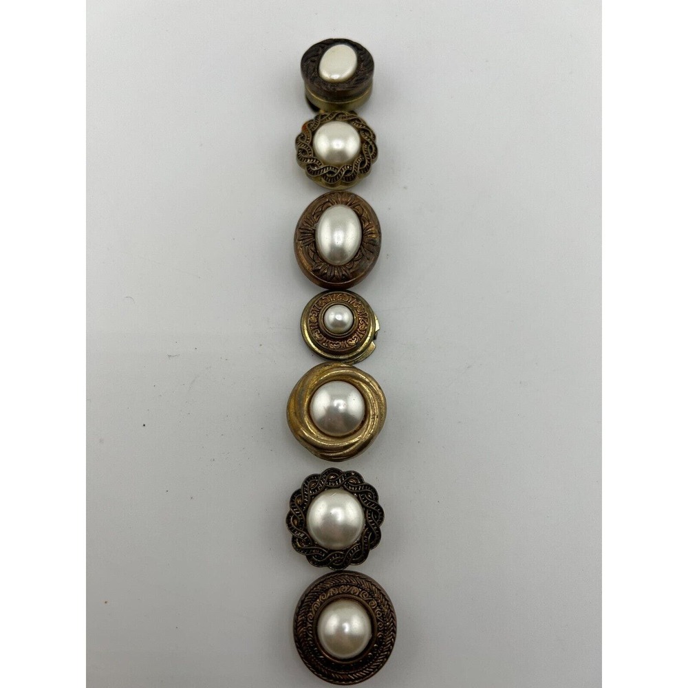 Vintage Faux Pearl Seven Different Button Covers 90s 80s‎